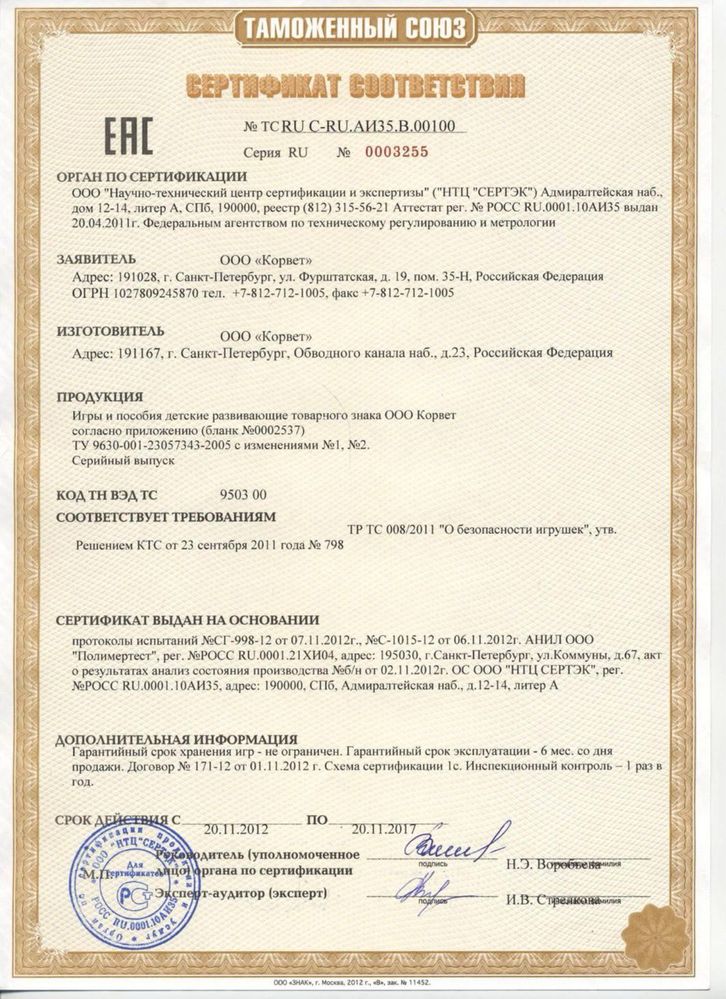 Сертификат соответствия. Декларация соответствия