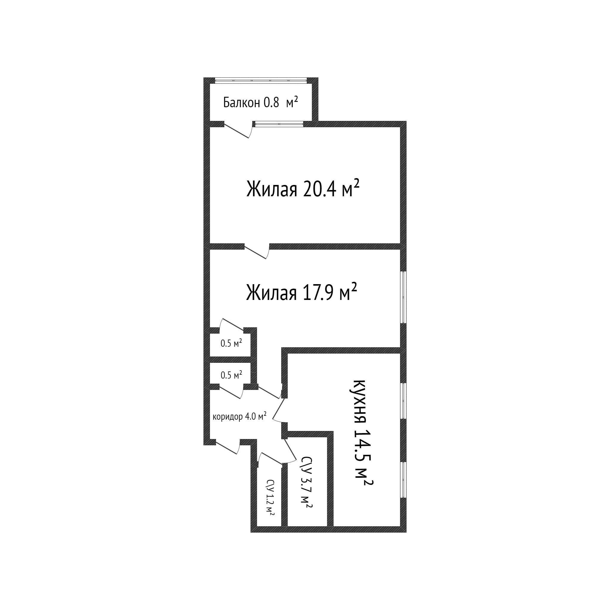 р-н 20-й микрорайон ул. Качарская, 29 2-комн. 63.5м², 6/6 этаж