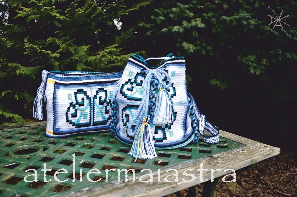 geanta crosetata cu motivul popular din Dobrogea floarea pologului