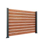 Gard aluminiu tip panou Henor cu stâlpi, 1,5x2 m, Model imitație lemn