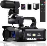 Cameră video 6K, 64MP, IR, 4,0 inci, WiFi, mic, telecomandă, SD64 GB