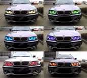 Angel Eyes multicolor LED-RGB-COTTON-BMW E46,E36,E39,E38,E53-16 culori