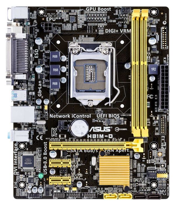 Дъно Дънна платка Asus H81M-D LGA 1150 DDR3 до 16gb DDR3