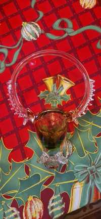 Бонбониера ,ваза,декорация Руско плътно стъкло ръчна изработка