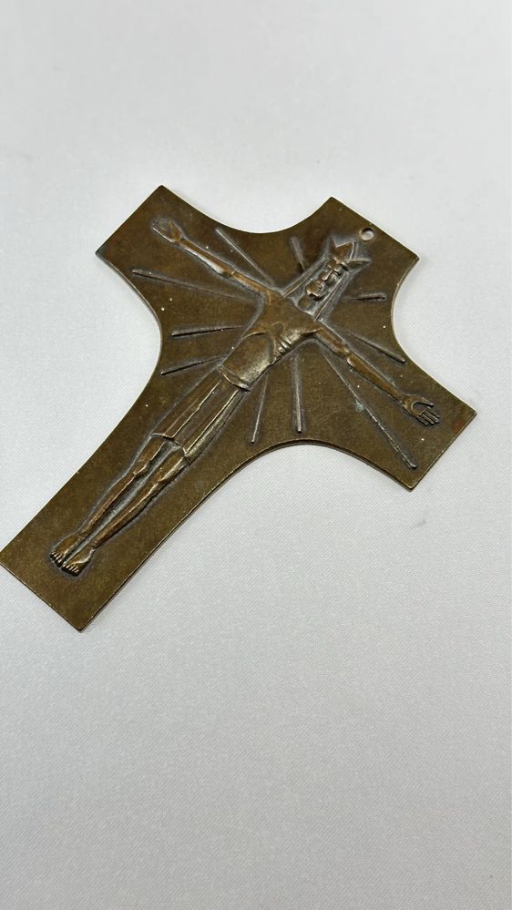 Isus pe Cruce din bronz veche crucifix vintage pendant