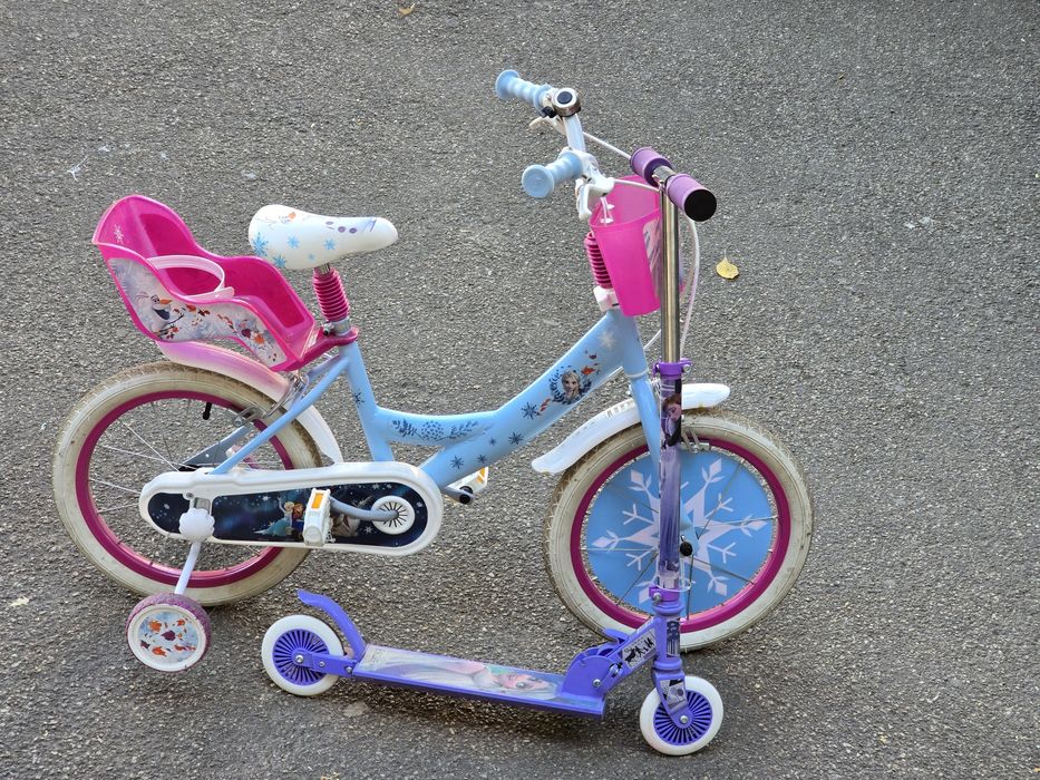 Bicicleta + trotineta Frozen de vanzare 4-7 ani