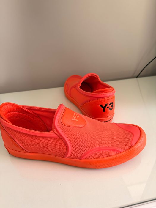 Y-3 Black Fabric and Leather Slip