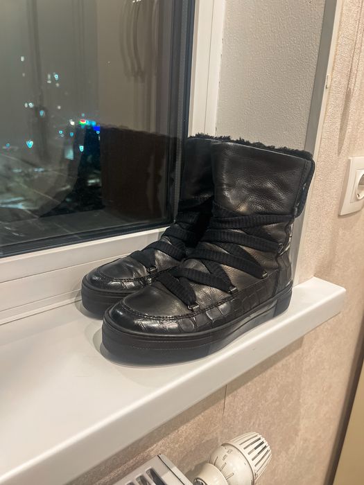 Зимние ботинки, кожа