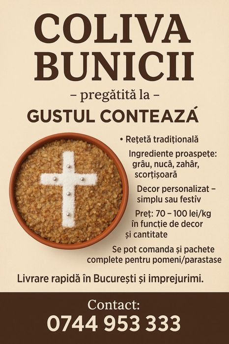 Coliva Traditionala  “Coliva Bunici by “Gustul Conteaza “