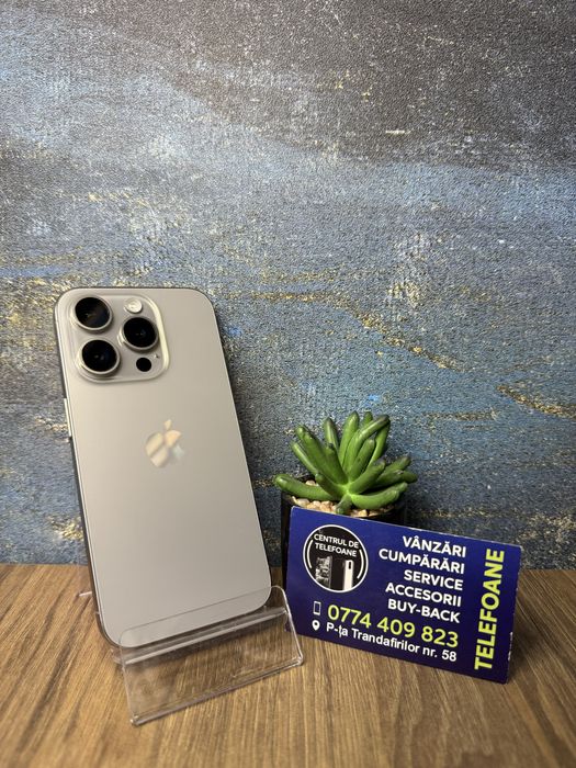 Iphone 15 pro/128gb/2 Ani Garantie Centrul de Telefoane/rate