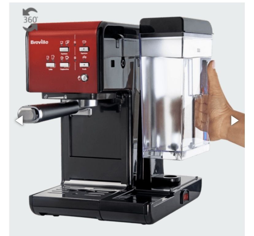 Espressor Manual cu Lapte Prima Latte II Roșu Breville