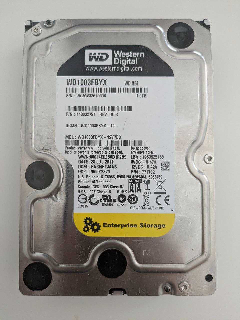 Твърд диск 1TB WD HDD 3,5" 100% здраве