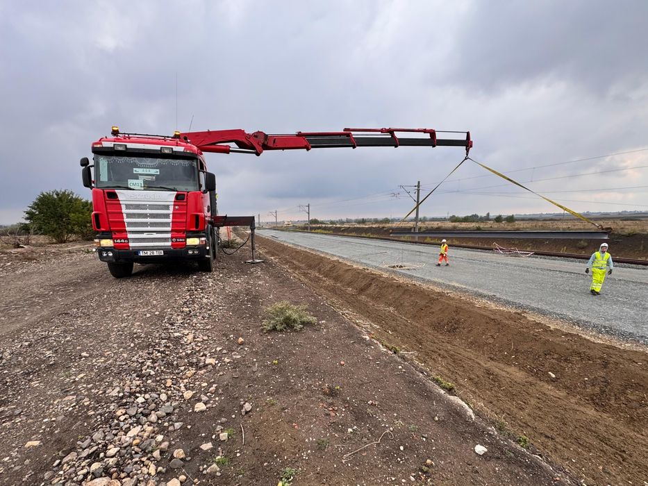 Transport Utilaje, trailer, transport, Macara