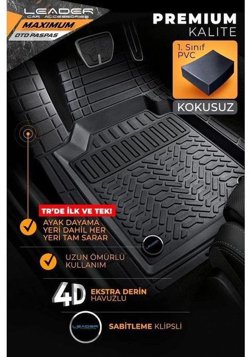 постелки гумени за кола тип леген 4d  maximum tt черни 5броя ...