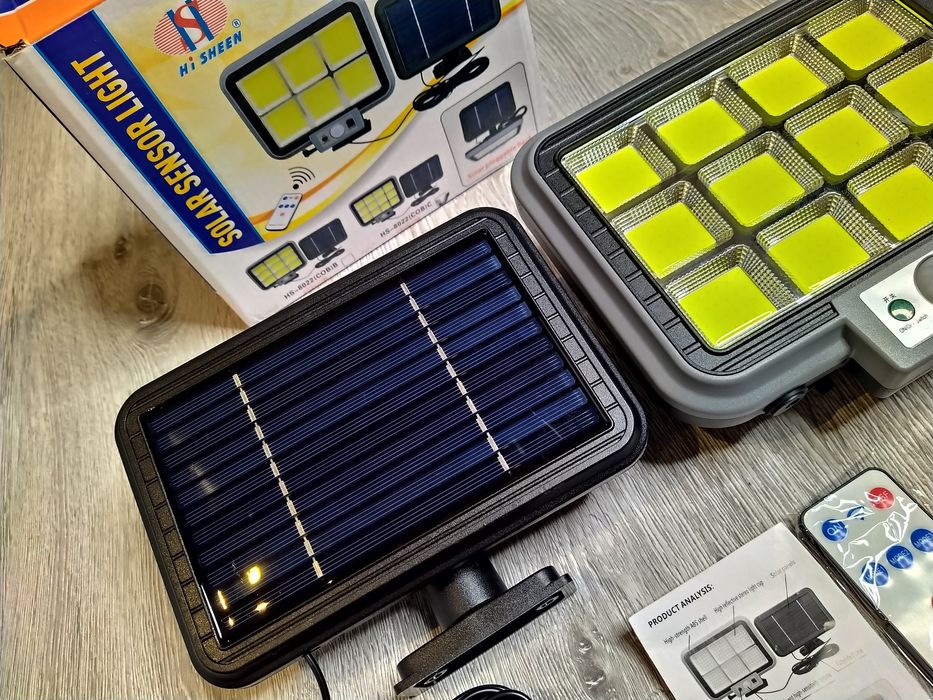 Lampa solara 288 LED-uri COB senzor de miscare si telecomanda, Camping