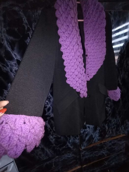 Blazer  crosetat cu flori colorate