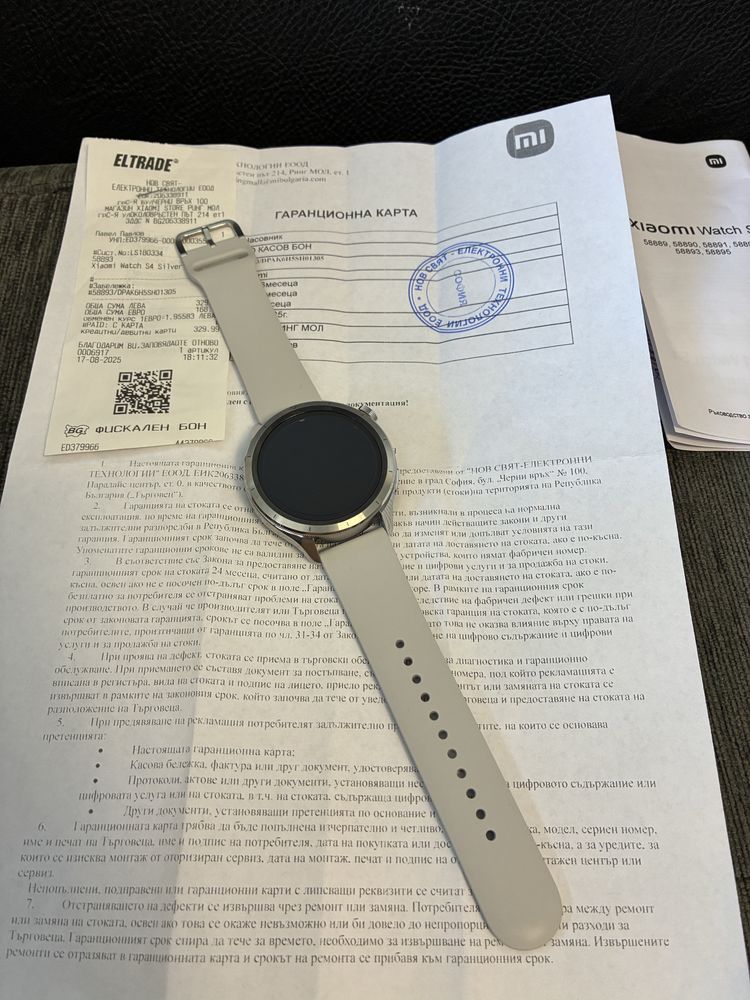 КАТО НОВ Xiaomi Watch S4 Xiami Store Гаранция 2025 г. White