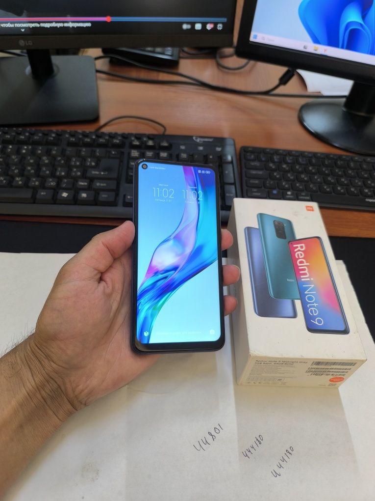 Redmi note 9 64g(2023)ideal ochilmagan usta kurmagan aybi yuq