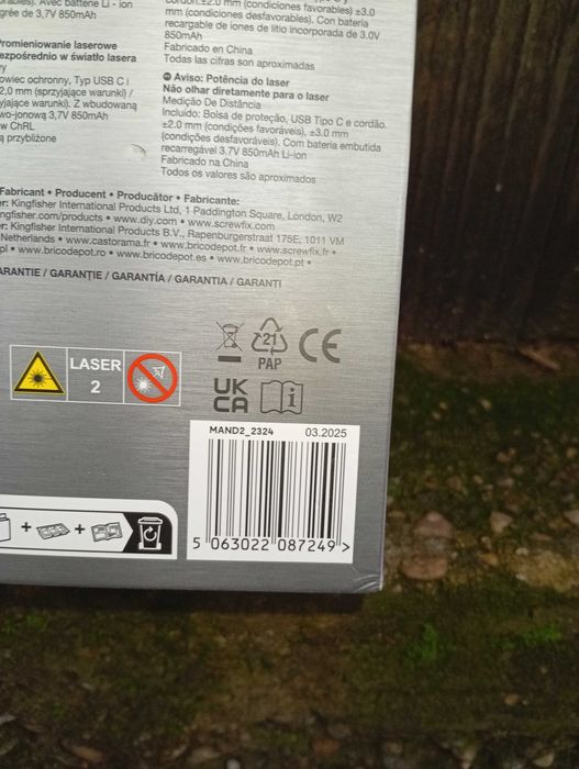 Magnusson Telemetru Laser  distanta 15m , USB-C , masurare in  m/In/ft