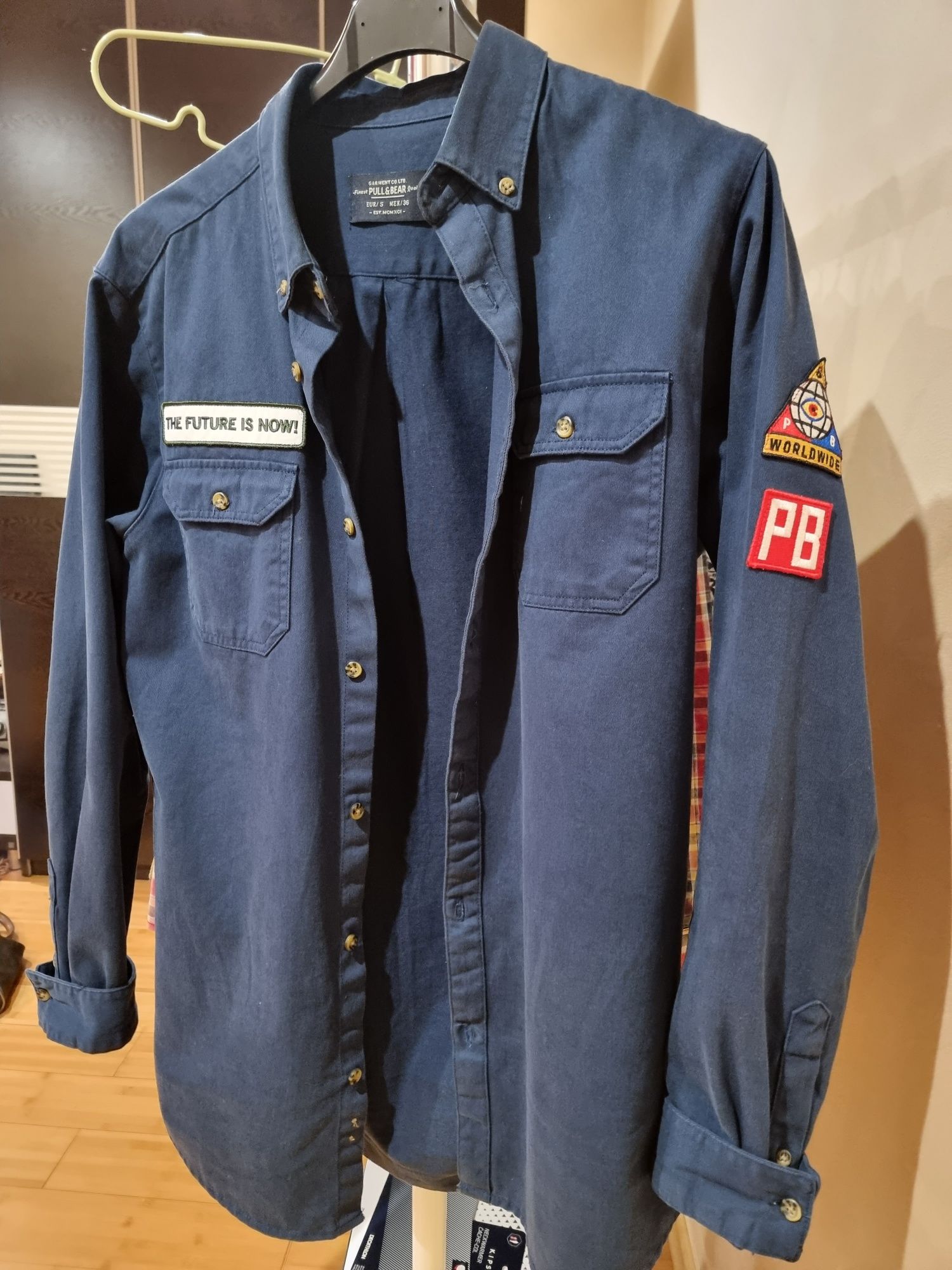 Cămașă PULL&BEAR albastru navy S/36