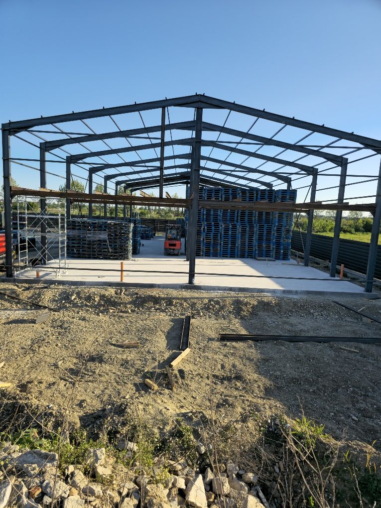 Hală Metalică 15x35x5m – Structură Vopsită, Demontabilă, Montaj + Tran