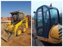 Miniexcvator utilaje bobcat inchiriat amenajre curte gradina sapat