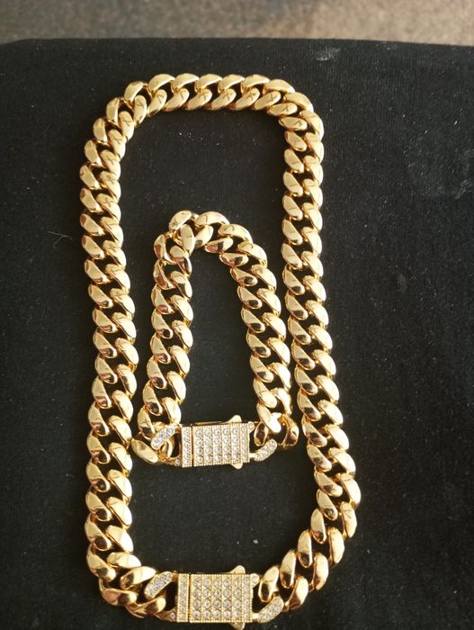 Seturi cuban placate cu aur de 14k modele unisex