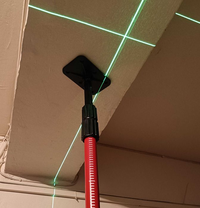 Tija extensibila, pol aluminiu, prajina 3.8m pt nivela laser