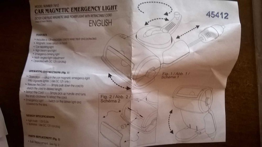 лампа аварийна за автомобил преносима