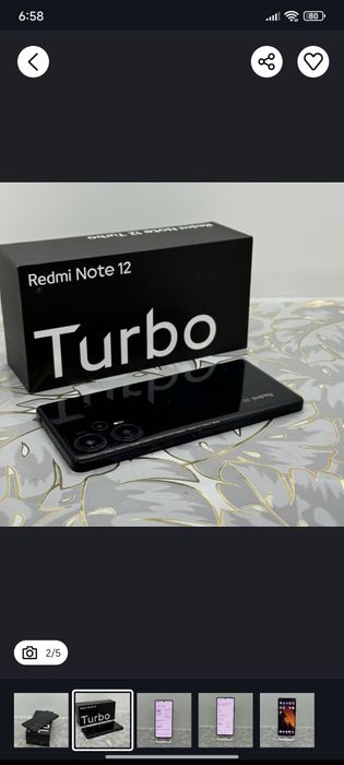 Redmi note 12 turbo 5G 8+8/256gb qora ideaL
