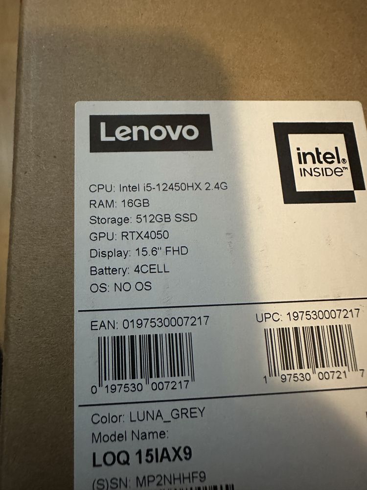 Laptop LENOVO LOQ 15IAX9 | Garantie 2027