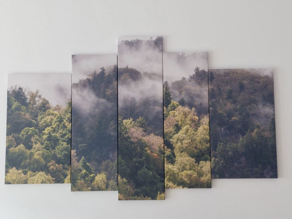 Vand canvas FogForest 5 piese