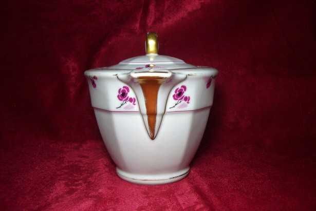 Vas Cu Capac Portelan Limoges, Aur 24K, Colectie, Vintage