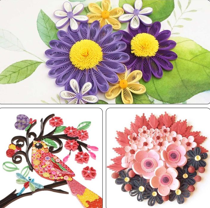 КОМПЛЕКТ ЗА КВИЛИНГ - произведения на изкуството върху хартия.