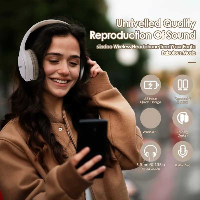Качественные Блютуз-наушники - 30 часов работы - с гарантией