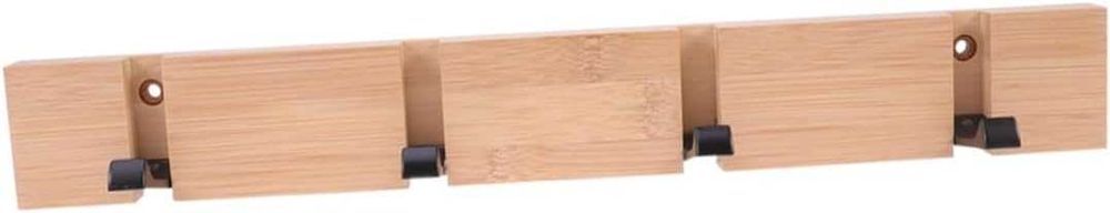 Cuier perete, bambus, 40 cm, 4 carlige, natur