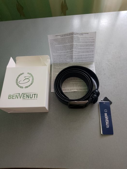 Curea piele naturală bleumarin Benvenuti