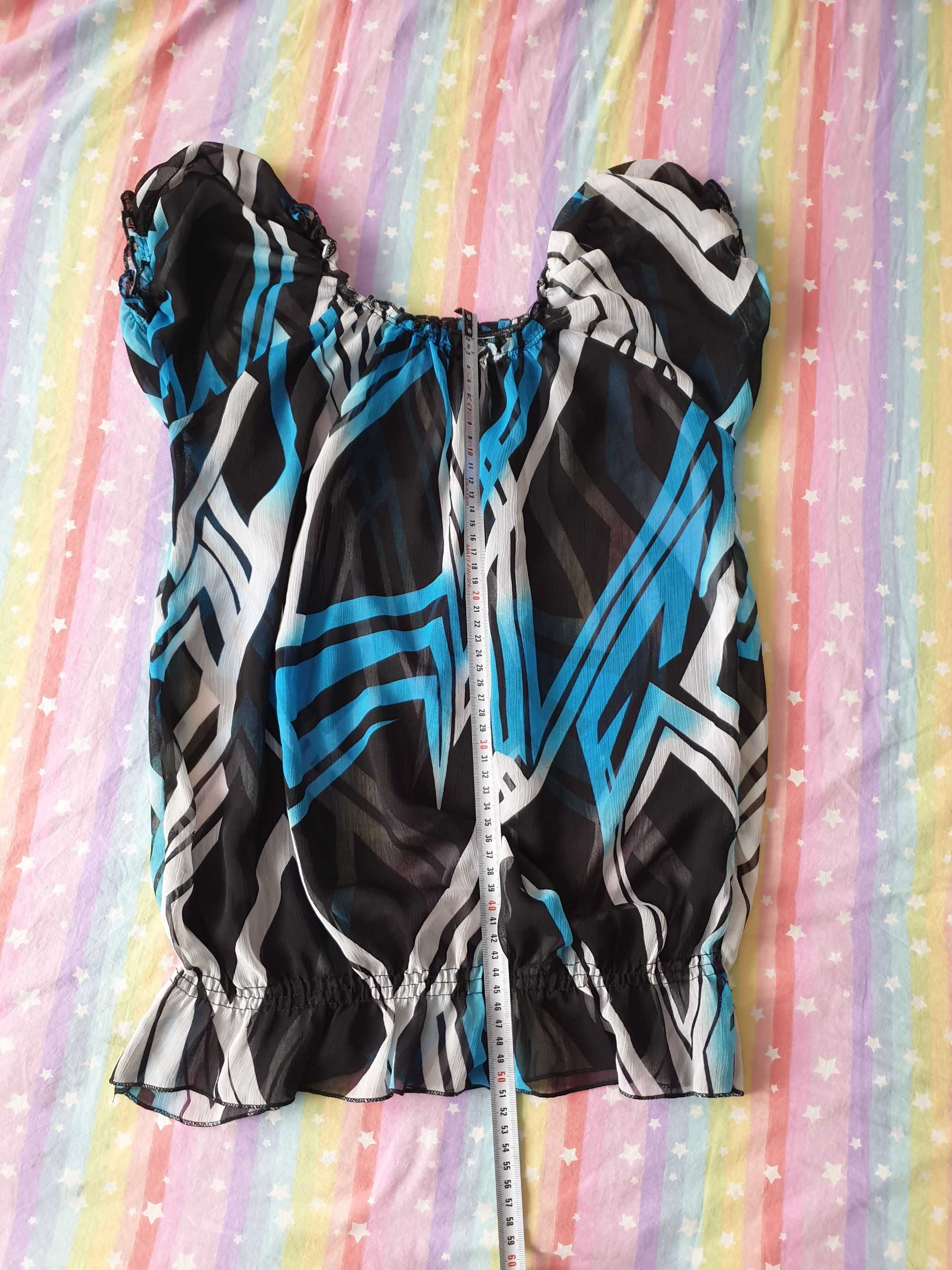 bluza cu maneca scurta, usor transparenta, mar S-M