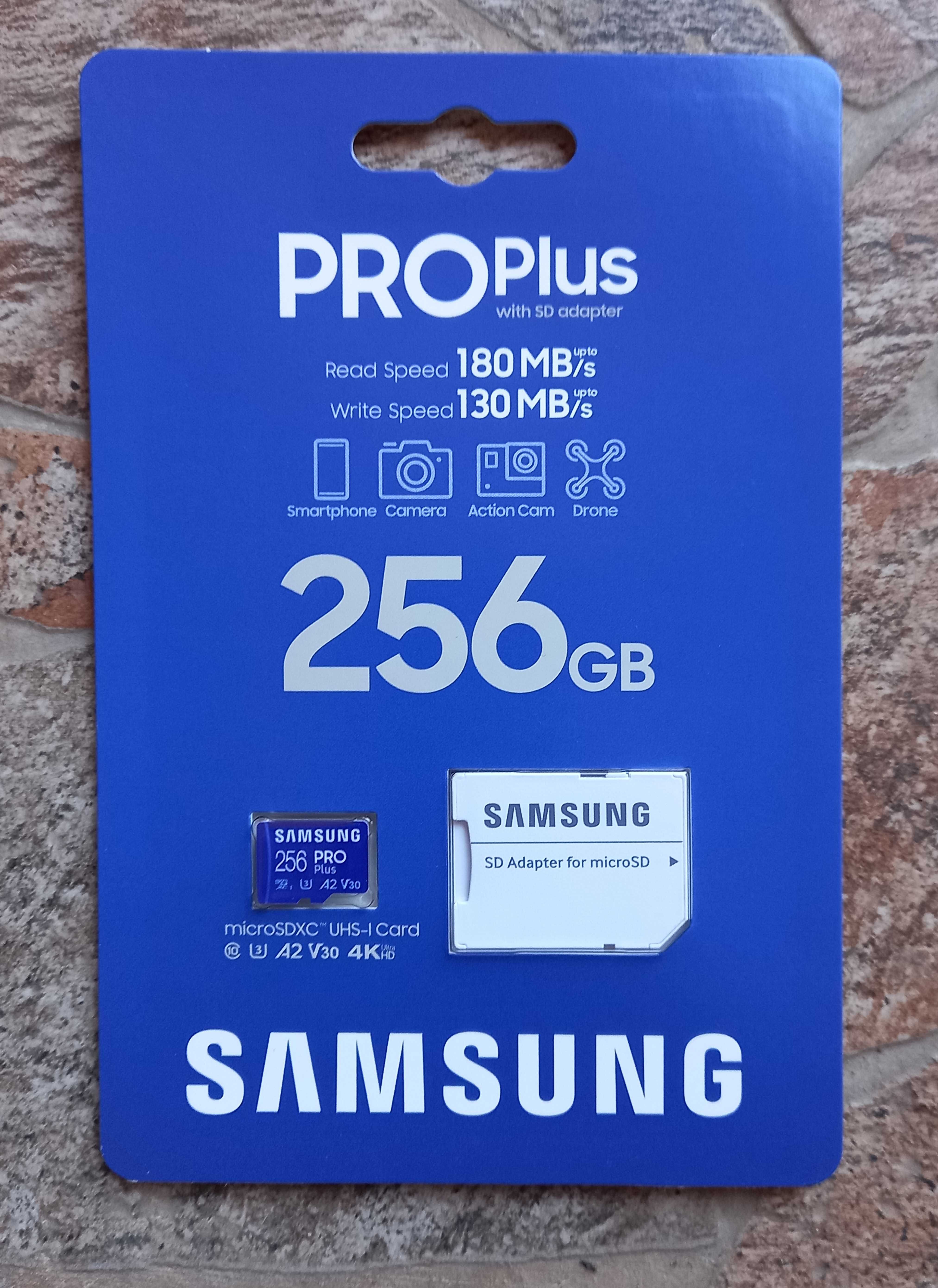 Samsung PRO Plus 256GB MicroSD Card + SD Adapter