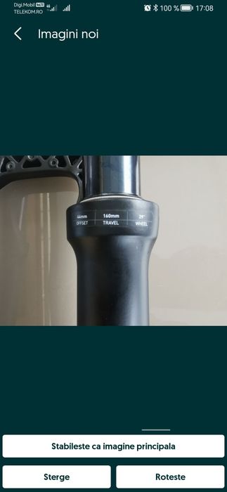 Vand furca bicicleta Rock Shox silver 160mm 29 noua