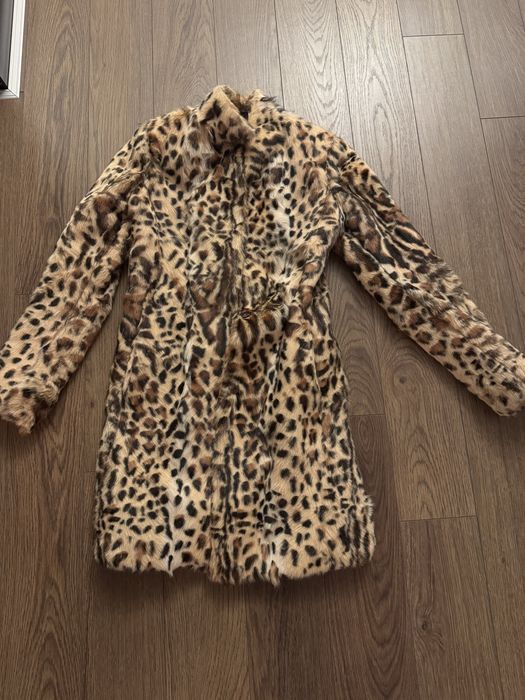 Дамско палто с леопардов принт – еко кожа