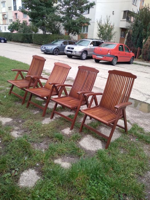 Scaune lemn masiv pt terasă