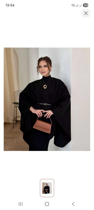 Пончо теплое(цвет черный и светлый) размер свободный до 56