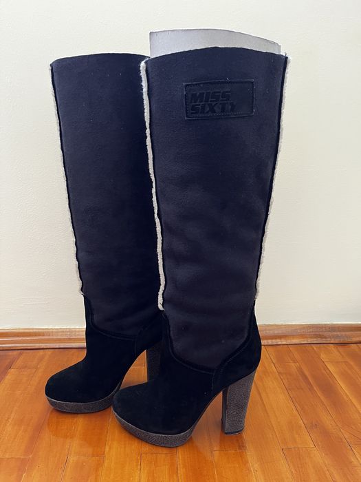 Дамски ботуши Miss Sixthy от велур - размер 38