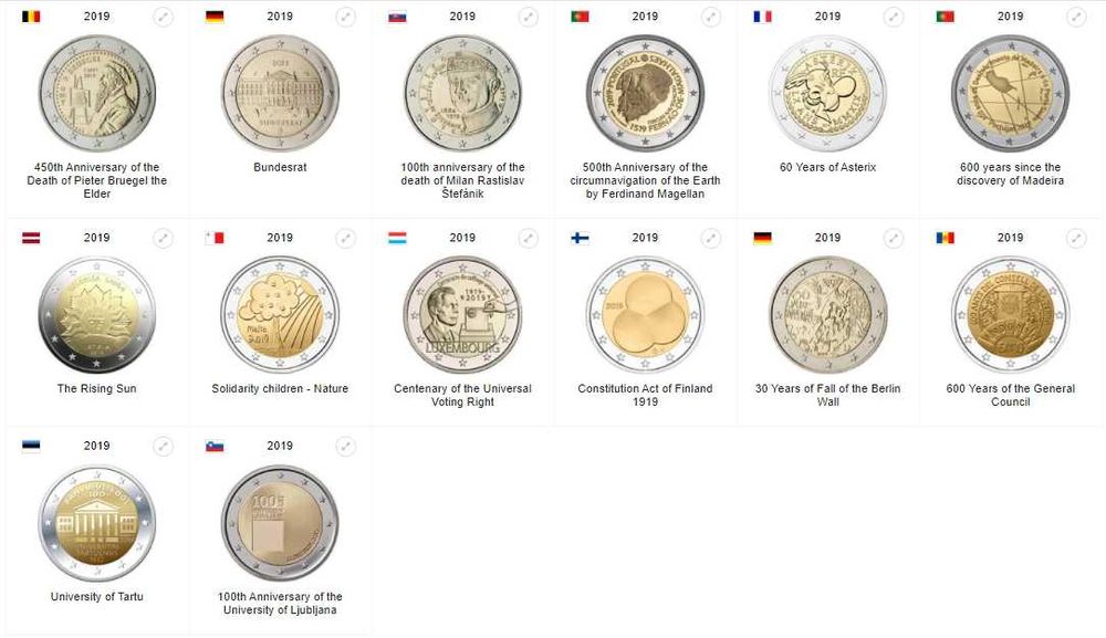 Сет 2 евро монети (възпоменателни) 2017-2019 / 2 Euro Coins