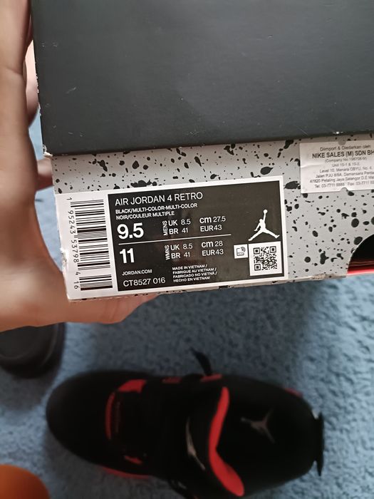 Vand Air Jordan 4 Retro Red Thunder mar. 43 originali