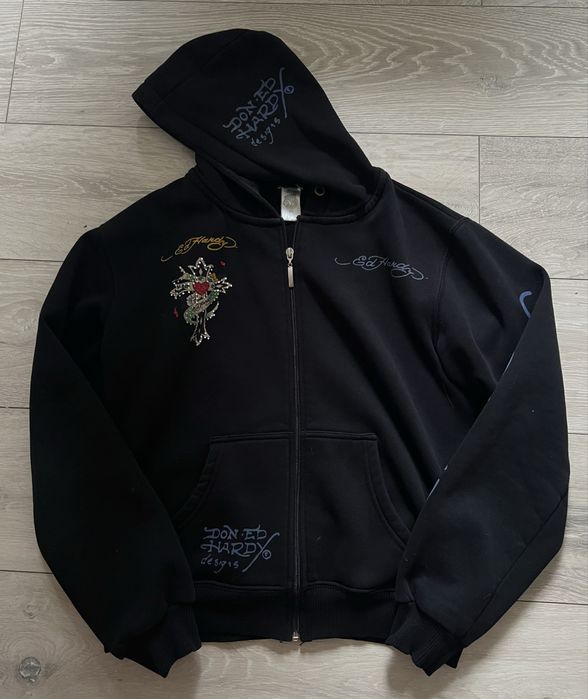Ed hardy hoodie с цип