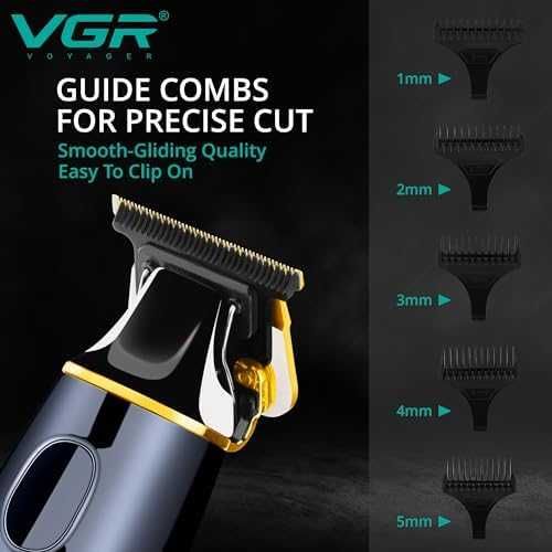 Нов мъжки VGR Тример за брада коса Безжичен 180мин батерия 5 приставки