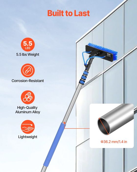Kit Curatare Panouri Solare,Perie Rotativa 180°,6m