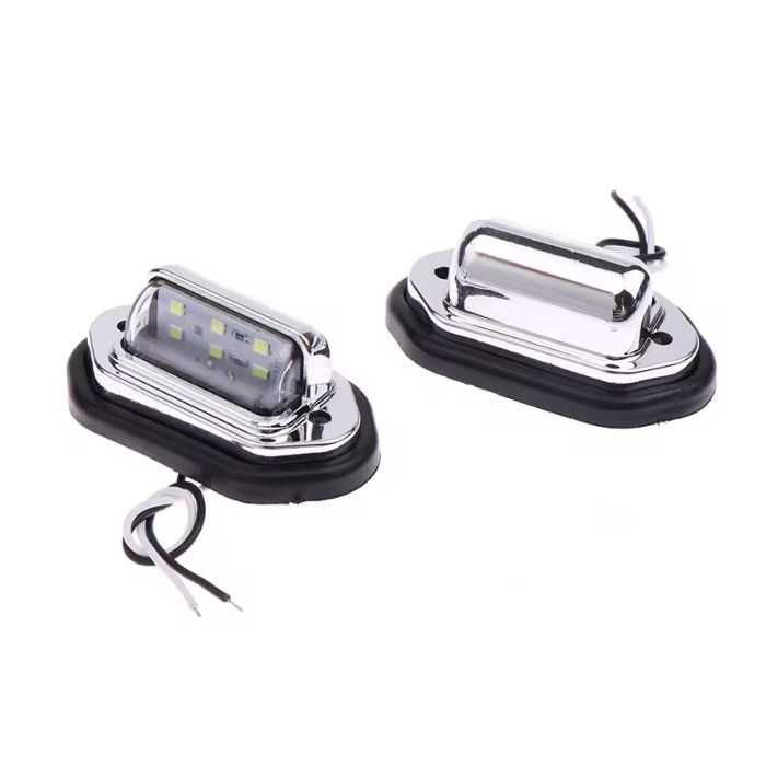 LED плафони за номер Automat, 12V-24V, Хром, 2бр в к-т